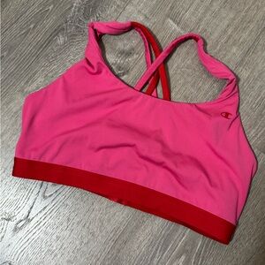 Champion Women's Pink and Red Sports Bra